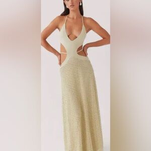 Peppermayo Cream Crochet Detail Top